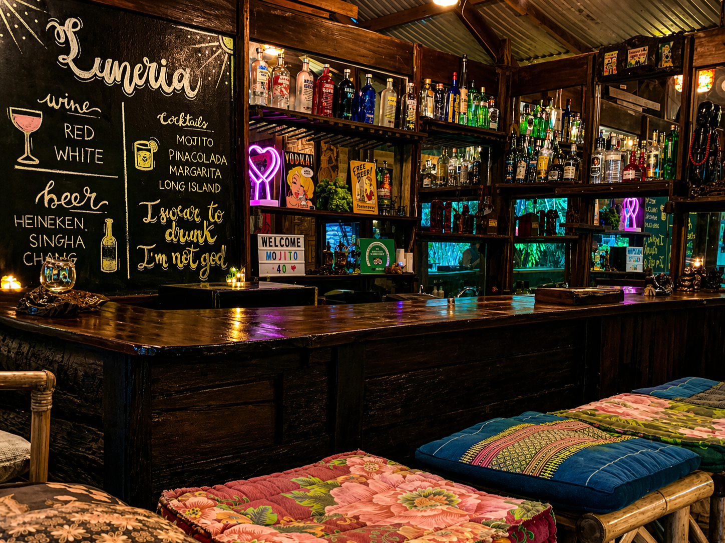 Bar counter at La Luneria