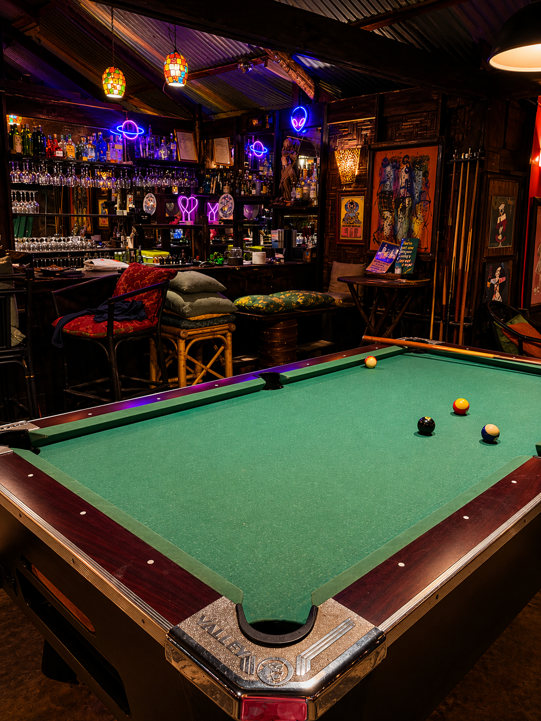 Pool table at La Luneria