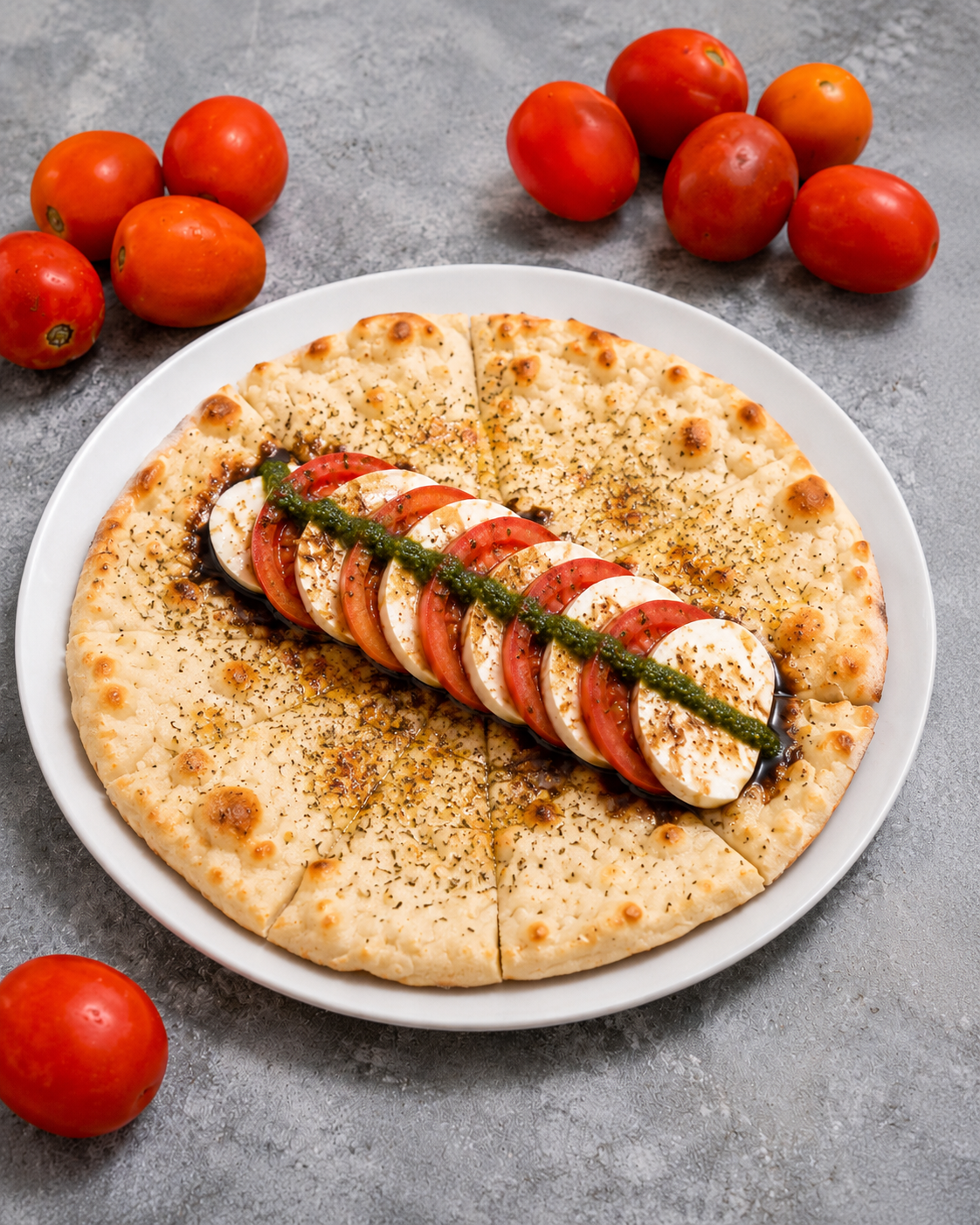 Pizza Bread Focaccia Caprese